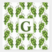 緑の葡萄シール スクエアシール (正面)