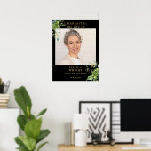 緑の葬儀お祝いの生命写真のサイン ポスター (ホームオフィス)