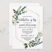 緑の葬儀お祝いの生活招待状 招待状 (正面/裏面)