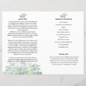 緑の葬儀プログラムテンプレート (裏面)