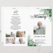 緑の葬儀プログラムテンプレート (正面/裏面)