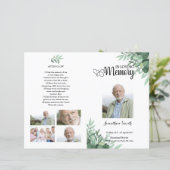 緑の葬儀プログラムテンプレート (スタンド正面)