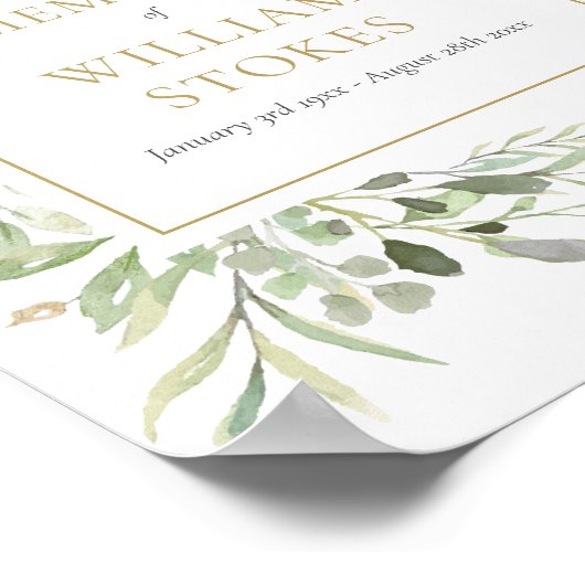 緑の葬儀共有記憶のサイン ポスター (角)