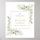 緑の葬儀共有記憶のサイン ポスター (正面)