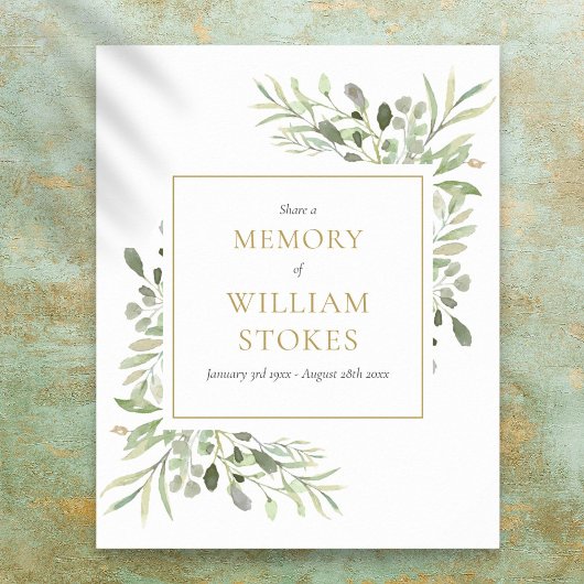 緑の葬儀共有記憶のサイン ポスター