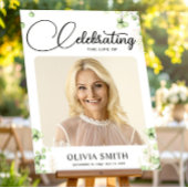 緑の葬儀写真記念ウェルカムサイン ポスター