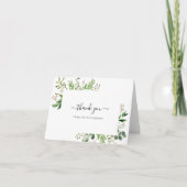 緑の葬儀記念ウェディングシャワー折り サンキューカード (正面)