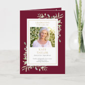 緑の葬儀記念折り畳み式奉仕順 プログラム (正面)