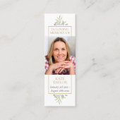 緑の葬儀記念詩の写真ブックマーク スキニー名刺 (正面)