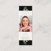 緑の葬儀記念詩フォトブックマークカード スキニー名刺 (正面)