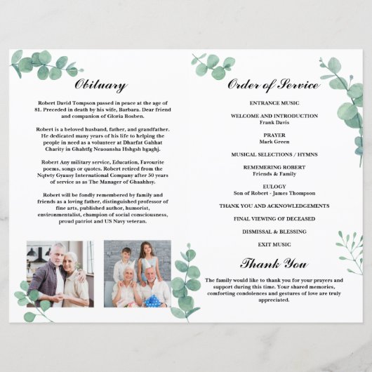 緑の葬儀追悼行事 (裏面)