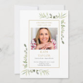 緑の葬儀追悼行事 招待状 (正面)