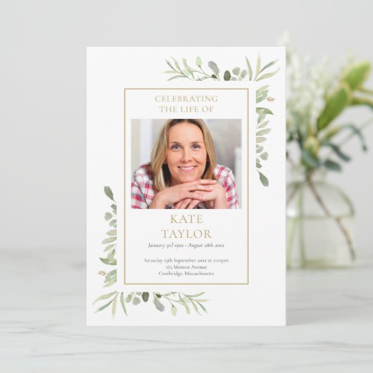 緑の葬儀追悼行事 招待状 (スタンド正面)