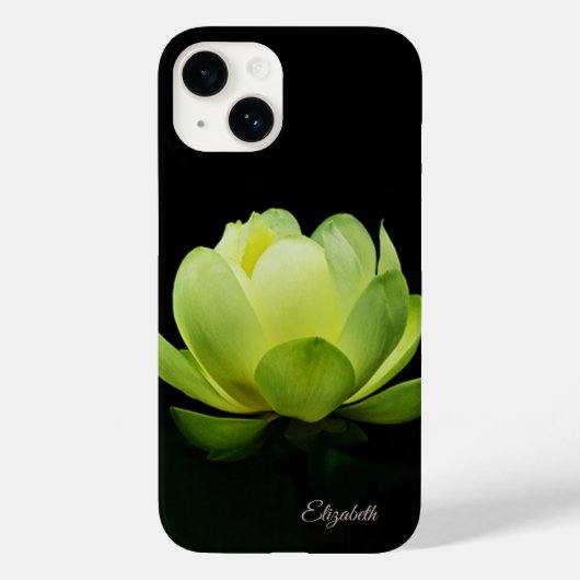緑の蓮の花 ブラック Case-Mate iPhoneケース (裏面)