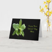 緑の蘭のお母さんの母の日のカード カード (黄色い花)