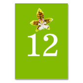 緑の蘭のアート結婚の花のテーブルの番号 テーブルナンバー (正面)