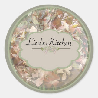 緑の蘭のスパイスの瓶ラベル ラウンドシール