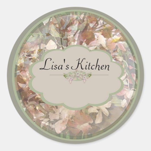 緑の蘭のスパイスの瓶ラベル ラウンドシール (正面)