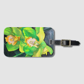 緑の蘭の水彩画ポップ・アートの術 ラゲッジタグ (正面横)