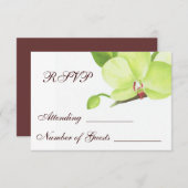 緑の蘭のrsvpカード 出欠カード (正面/裏面)