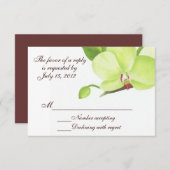 緑の蘭のrsvpカード 出欠カード (正面/裏面)