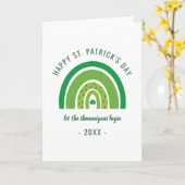 緑の虹色のシャムロックでハッピ－セントパトリックデー カード (黄色い花)
