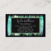 緑の虹色ブラシストローク 名刺 (裏面)