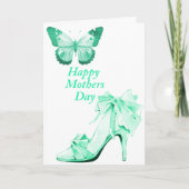 緑の蝶と靴 カード (正面)