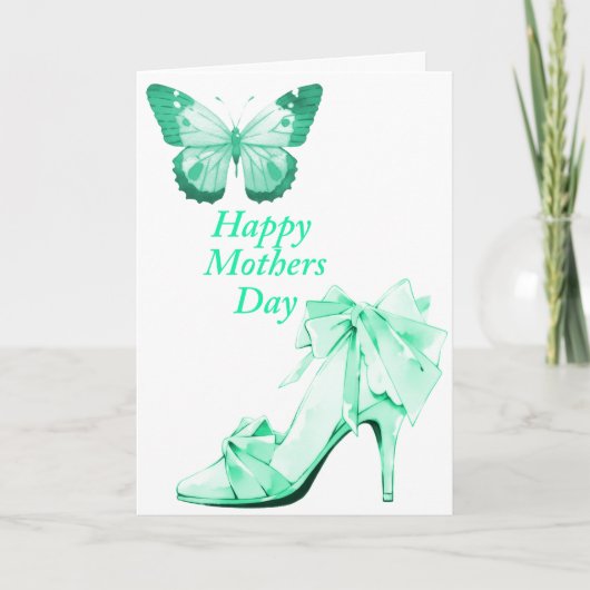 緑の蝶と靴 カード (正面)