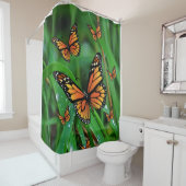 緑の蝶のシャワーカーテン シャワーカーテン (インサイチュ)