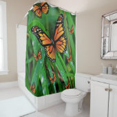 緑の蝶のシャワーカーテン シャワーカーテン (インサイチュ)