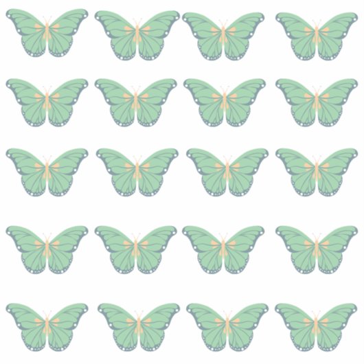 緑の蝶のステッカー : 切って使う シール (正面)