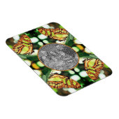 緑の蝶のポーズ付けフレーム自分の写真を作成 マグネット (右側)