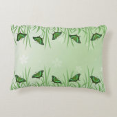 緑の蝶のライトグリーン – ロマンチック アクセントクッション (裏面)