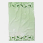 緑の蝶のライトグリーン – ロマンチック キッチンタオル (縦)