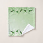 緑の蝶のライトグリーン – ロマンチック バスタオルセット (ウォッシュタオル)