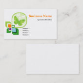 緑の蝶のロゴ名刺 名刺 (正面/裏面)