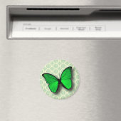 緑の蝶のヴィンテージパターン マグネット (インサイチュ (食洗機))