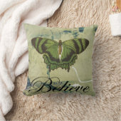 緑の蝶は装飾用クッションを信じます クッション (ブランケット)