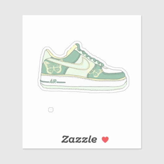 緑の蝶スニーカーのジョーダンの衣装 シール (シート)