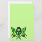 "緑の蝶ファンタジー"の文房具 便箋 (正面/裏面)