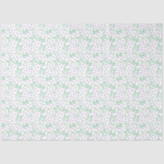 緑の蝶結びと紫のドット 薄葉紙 (正面)