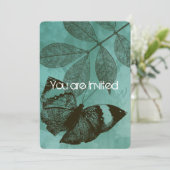 緑の蝶葉の赤ちゃん 招待状 (スタンド正面)