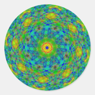 緑の螺線形のねじれのステッカー ラウンドシール