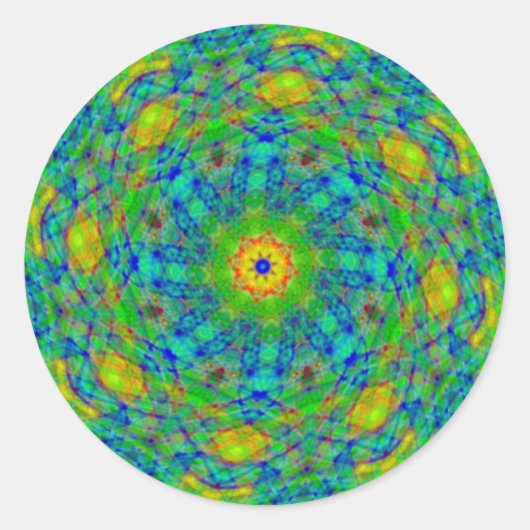 緑の螺線形のねじれのステッカー ラウンドシール (正面)