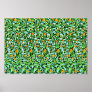 緑の行 – 非表示3Dプリント ポスター