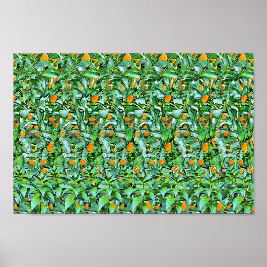 緑の行 – 非表示3Dプリント ポスター (正面)