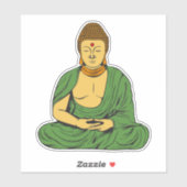 緑の衣を着た穏やかな仏僧 シール (シート)