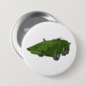 緑の装甲軍用車両 缶バッジ (正面&裏面)