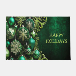緑の装飾オーナメントホリデーフォーマット ドアマット
